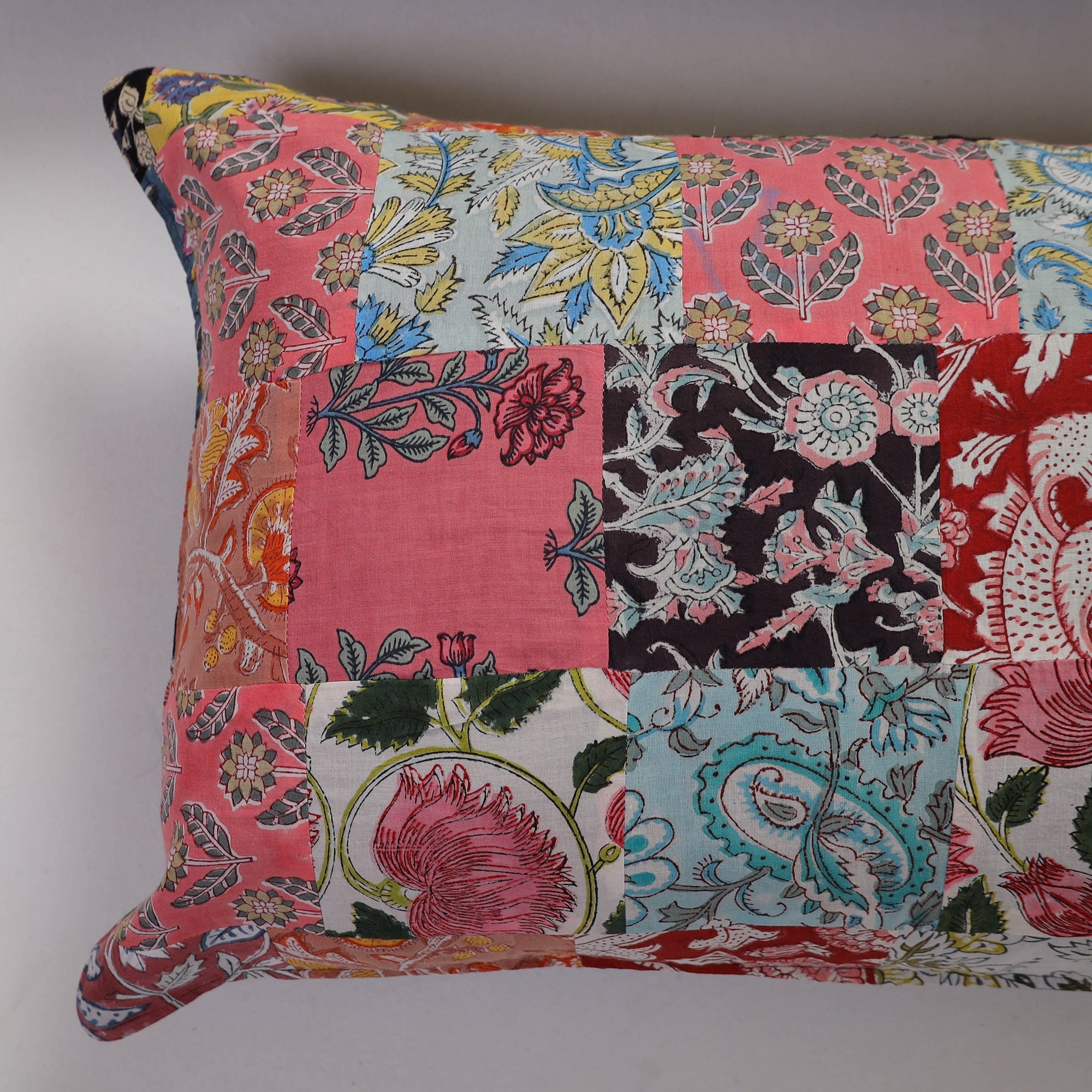 Multicolor Handcrafted Patchwork Cotton Pillow Cover (Set of 2)