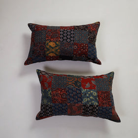 Multicolor Handcrafted Patchwork Cotton Pillow Cover (Set of 2)