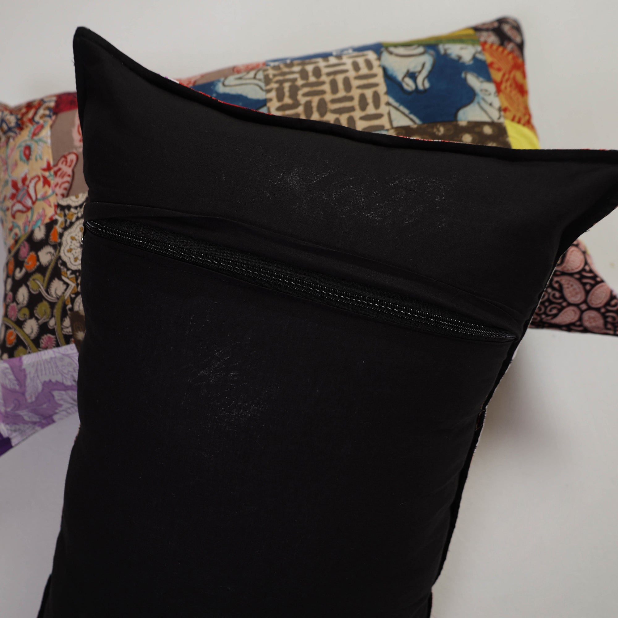 Multicolor Handcrafted Patchwork Cotton Pillow Cover (Set of 2)