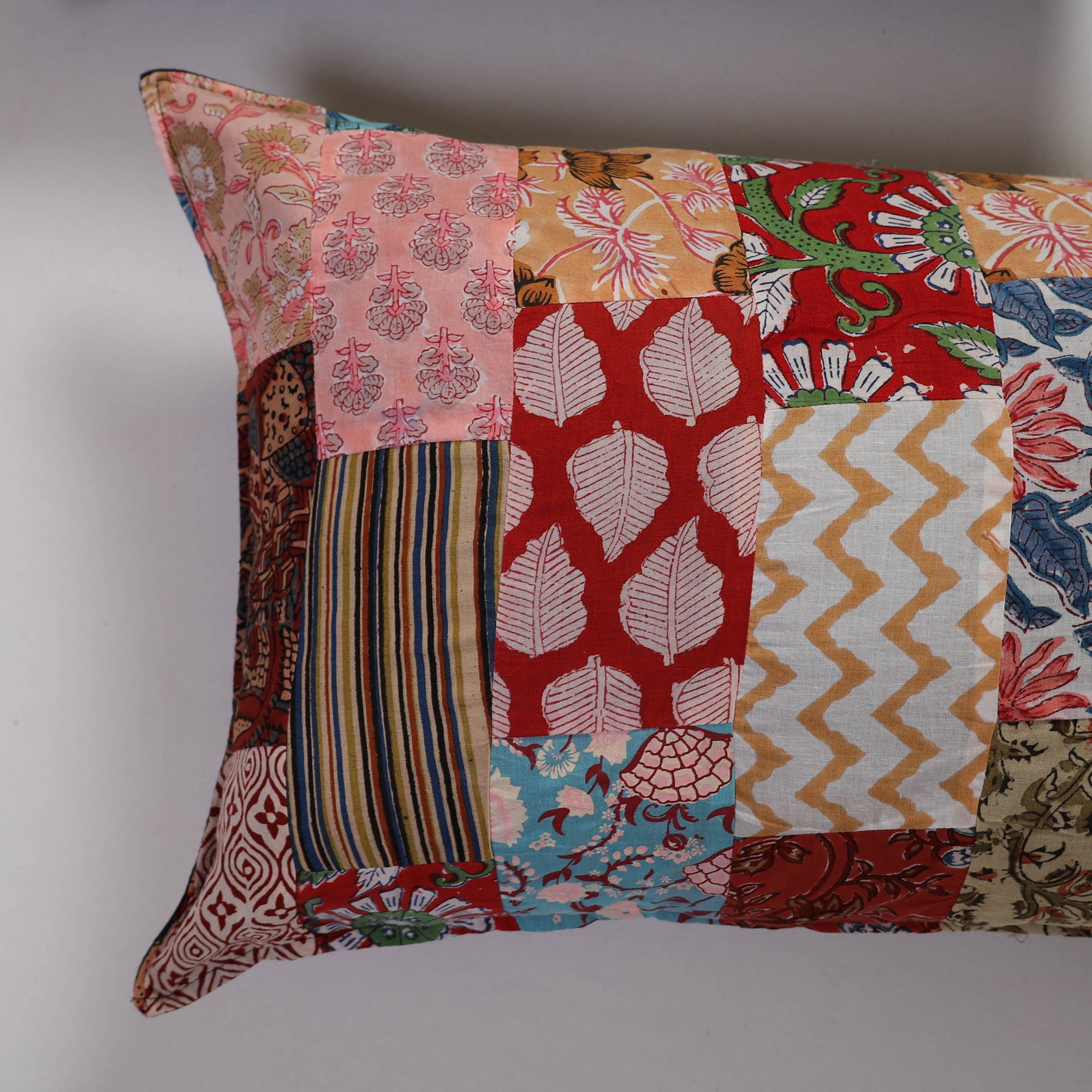 Multicolor Handcrafted Patchwork Cotton Pillow Cover (Set of 2)