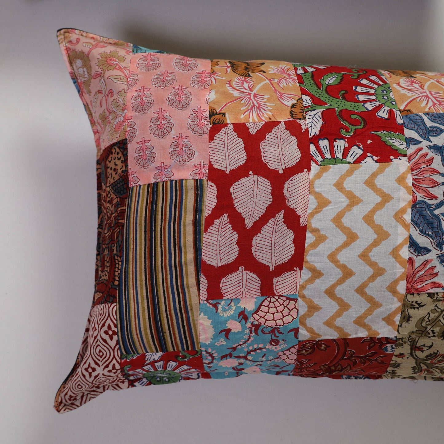 Multicolor Handcrafted Patchwork Cotton Pillow Cover (Set of 2)