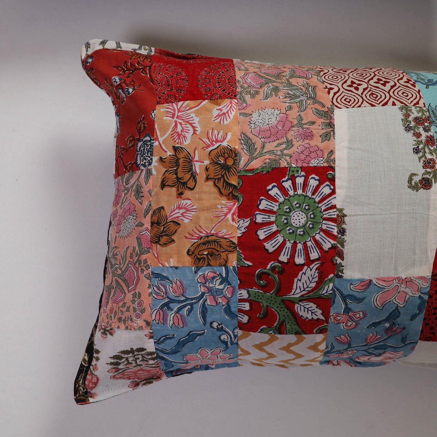 Multicolor Handcrafted Patchwork Cotton Pillow Cover (Set of 2)