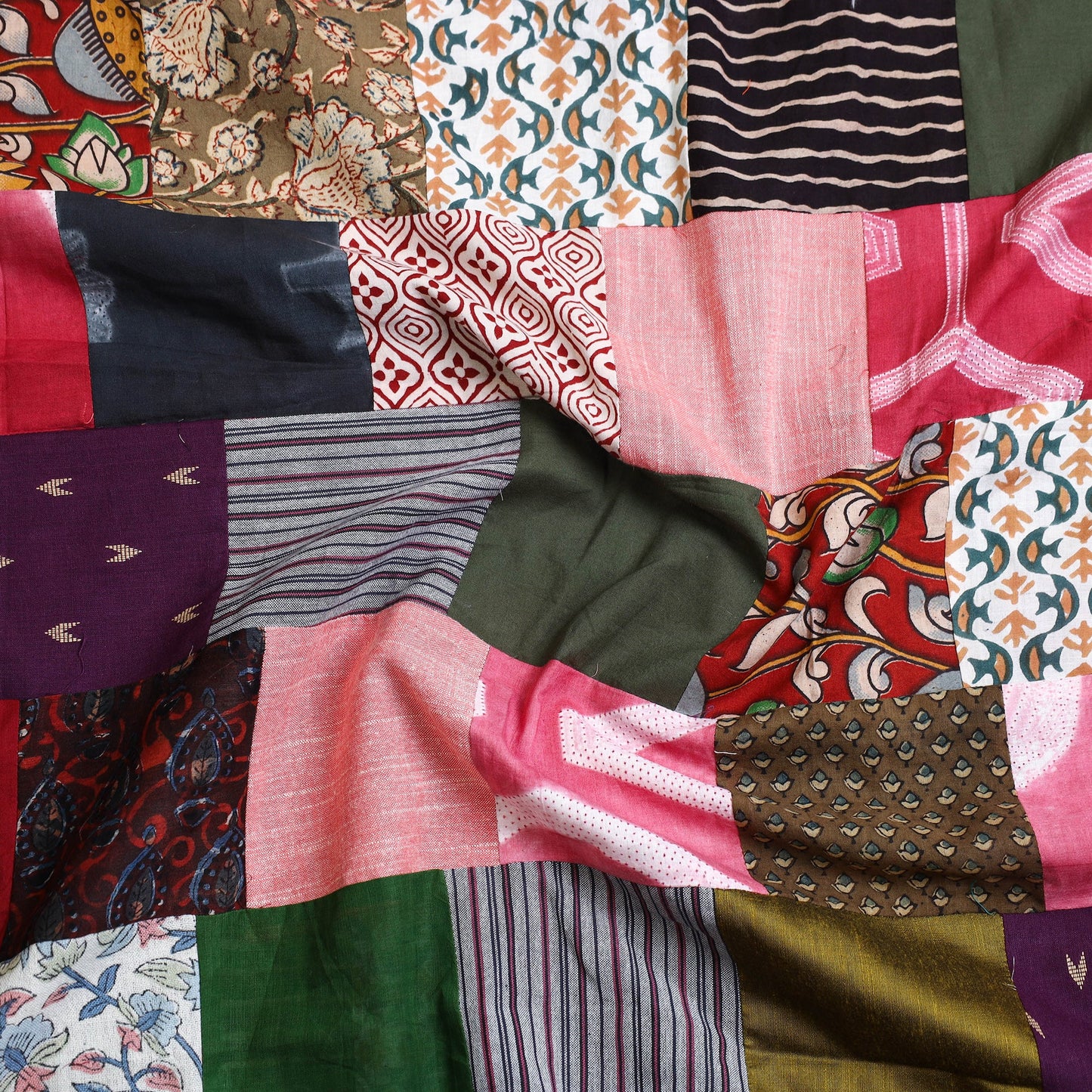 Buy Multicolor Handcrafted Patchwork Cotton Kurta Material