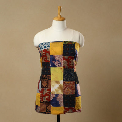 Multicolor - Handcrafted Patchwork Cotton Kurta Material (2.7m) 07