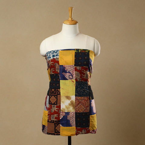 Multicolor - Handcrafted Patchwork Cotton Kurta Material (2.7m) 07