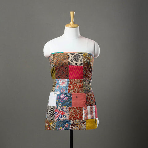  Multicolor Handcrafted Patchwork Cotton Kurta Material