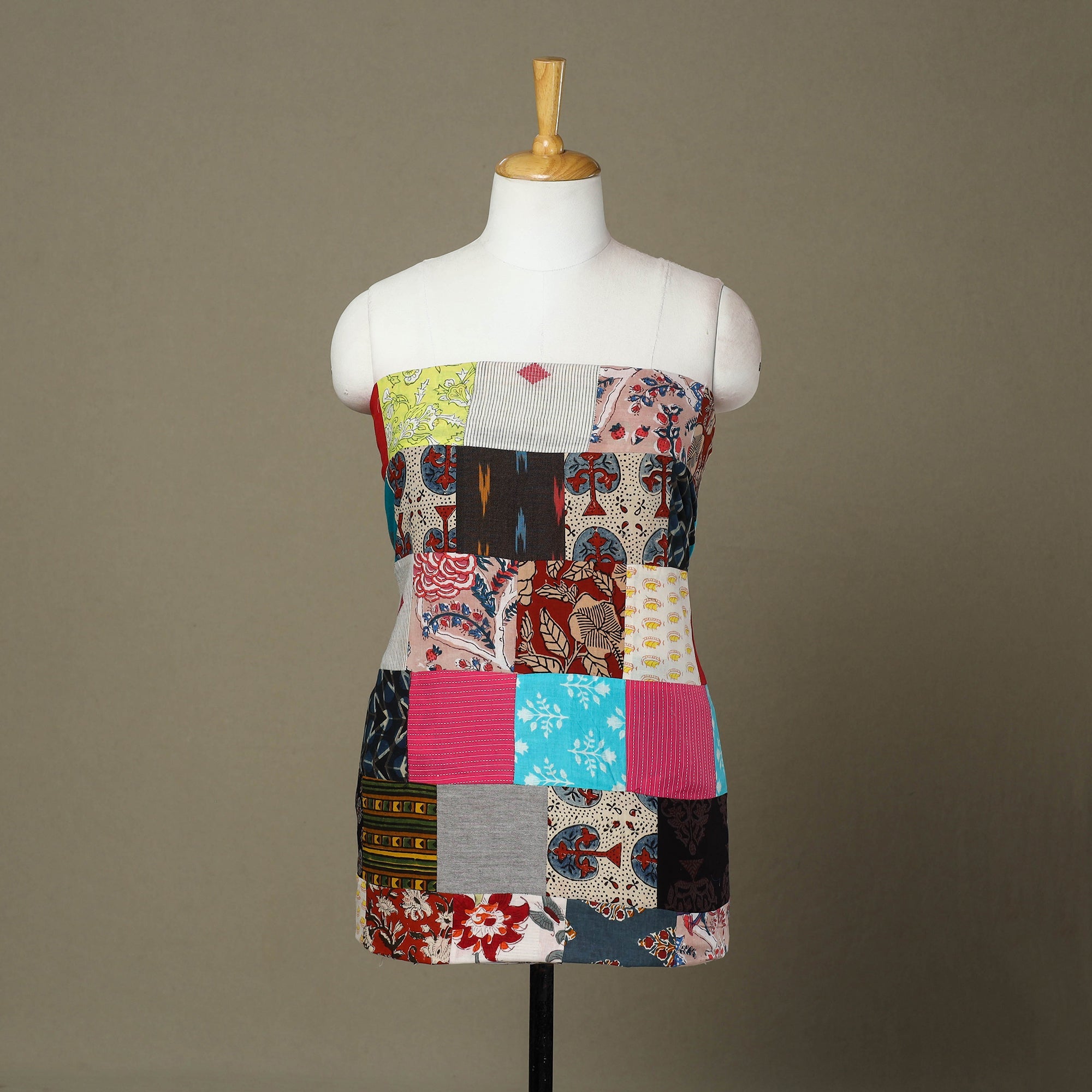 Multicolor Handcrafted Patchwork Cotton Kurta Material