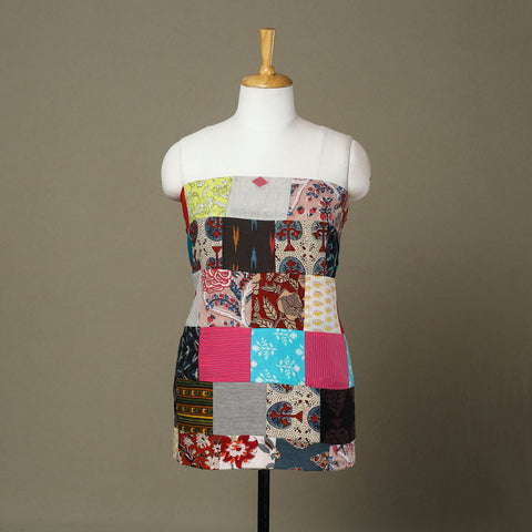 Multicolor Handcrafted Patchwork Cotton Kurta Material
