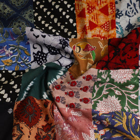 Multicolor - Handcrafted Patchwork Cotton Kurta Material (2.8m) 34