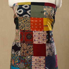 Multicolor - Handcrafted Patchwork Cotton Kurta Material (2.7m) 19