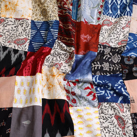 Multicolor - handcrafted patchwork cotton unstitched kurta