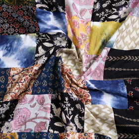 Multicolor - handcrafted patchwork cotton unstitched kurta