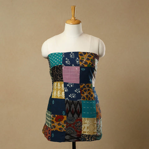 Multicolor - Handcrafted Patchwork Cotton Kurta Material (2.7m) 03