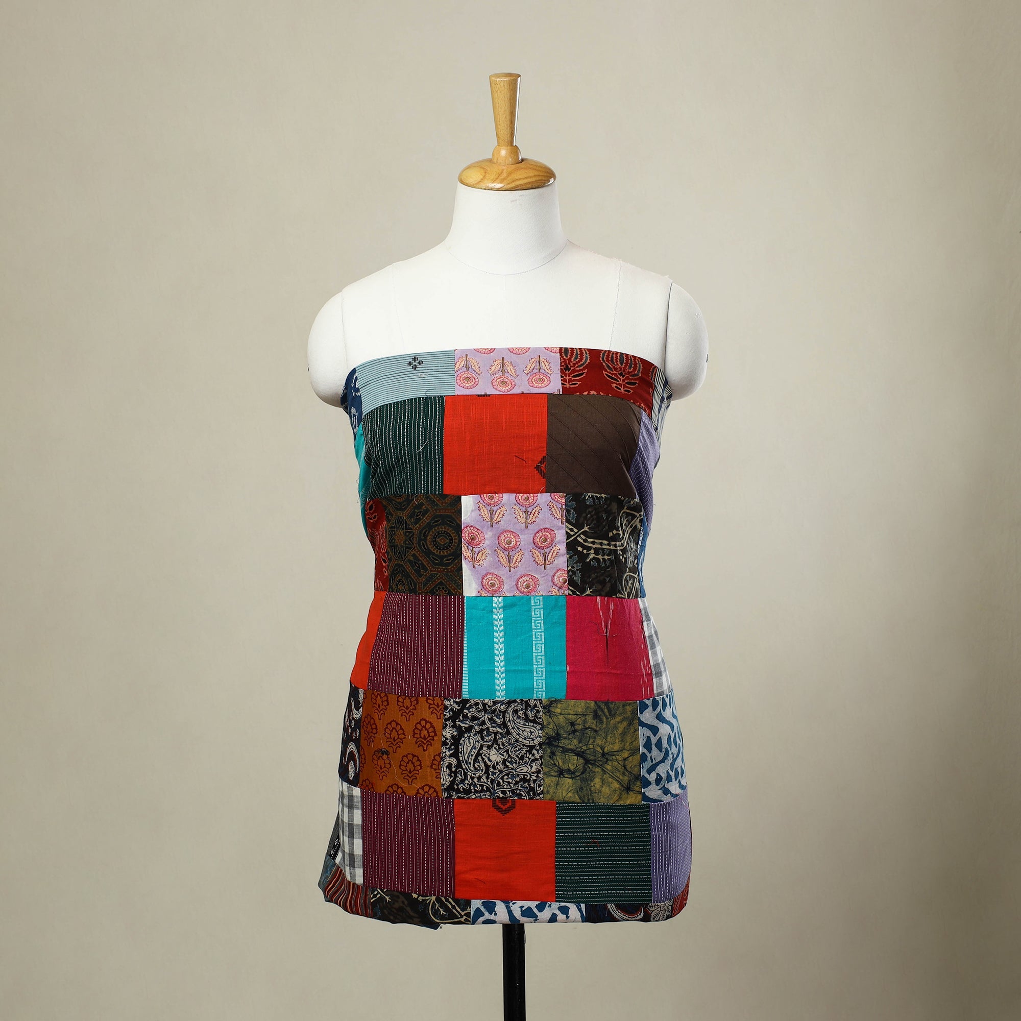 Buy Multicolor Handcrafted Patchwork Cotton Kurta Material