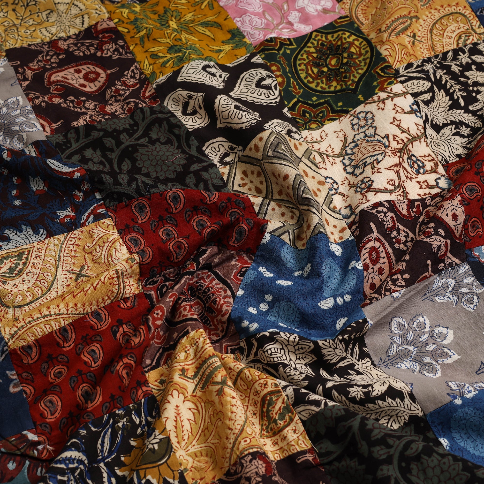 Buy Multicolor Handcrafted Patchwork Cotton Kurta Material