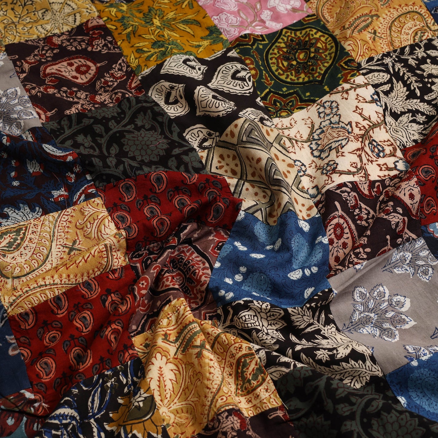 Buy Multicolor Handcrafted Patchwork Cotton Kurta Material