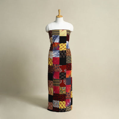 Multicolor - handcrafted patchwork cotton unstitched kurta