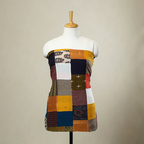 Multicolor - handcrafted patchwork cotton unstitched kurta