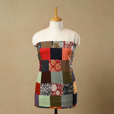 Multicolor - Handcrafted Patchwork Cotton Kurta Material (2.6m) 14