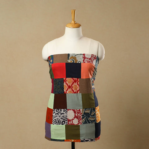 Multicolor - Handcrafted Patchwork Cotton Kurta Material (2.6m) 14