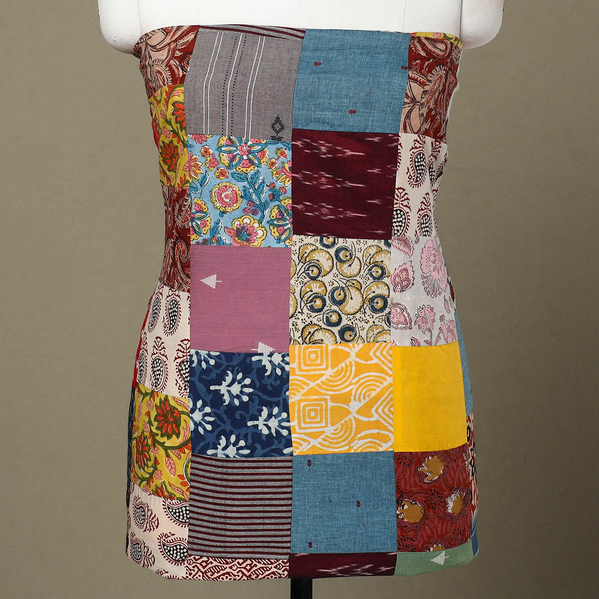 Multicolor Handcrafted Patchwork Cotton Kurta Material