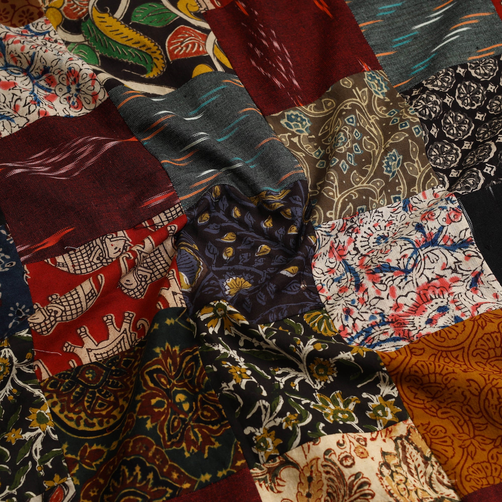  Multicolor Handcrafted Patchwork Cotton Kurta Material