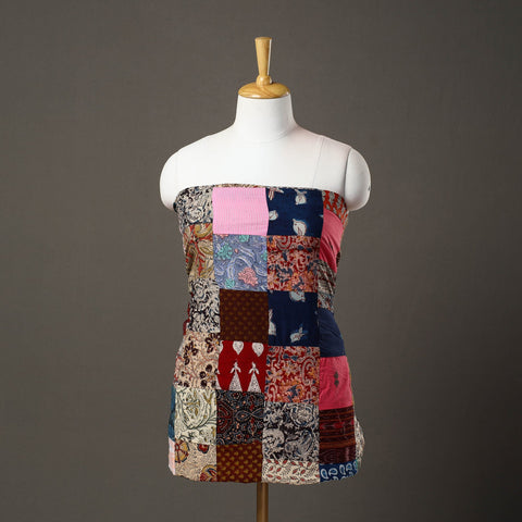 Multicolor - handcrafted patchwork cotton unstitched kurta