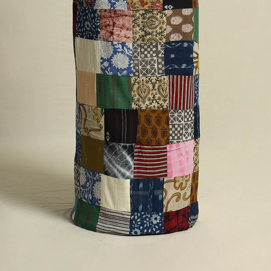 Multicolor - handcrafted patchwork cotton unstitched kurta