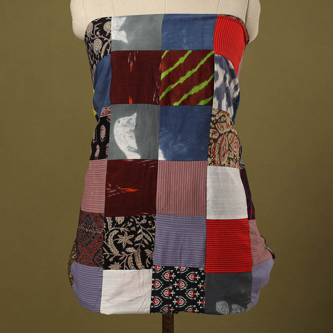 Buy Multicolor Handcrafted Patchwork Cotton Kurta Material