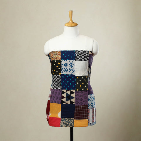 Buy Multicolor Handcrafted Patchwork Cotton Kurta Material