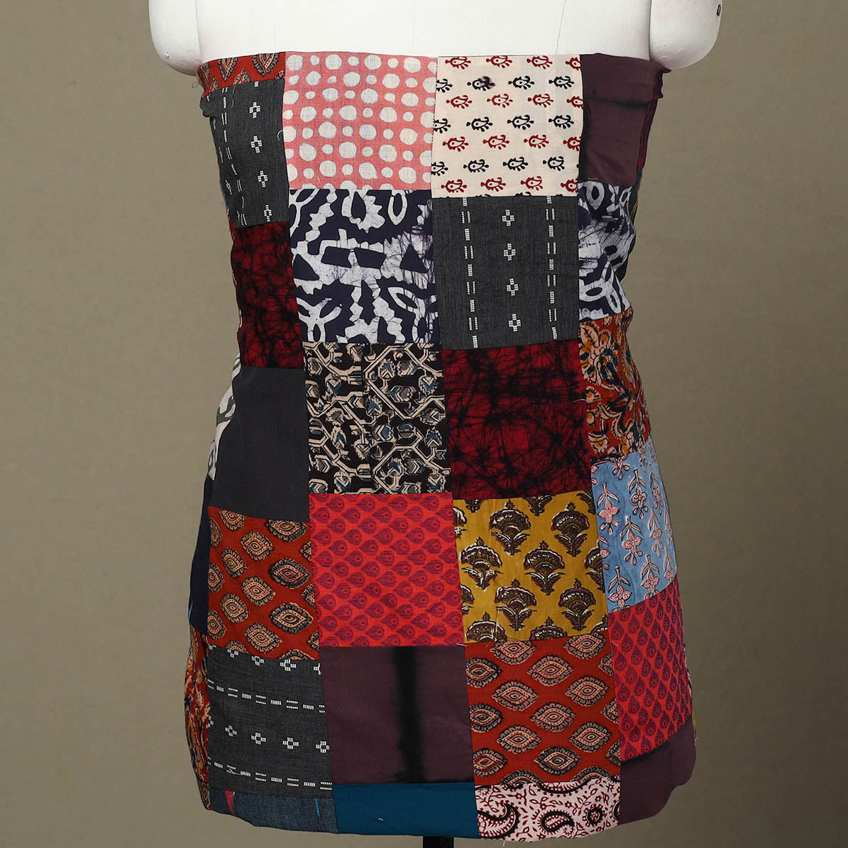 Multicolor Handcrafted Patchwork Cotton Kurta Material