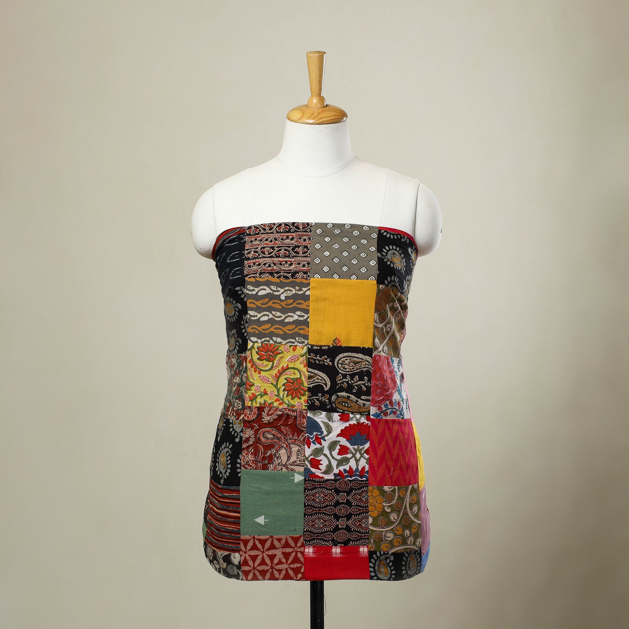  Multicolor Handcrafted Patchwork Cotton Kurta Material