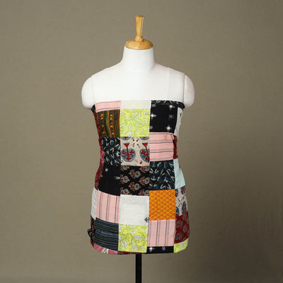 Multicolor Handcrafted Patchwork Cotton Kurta Material