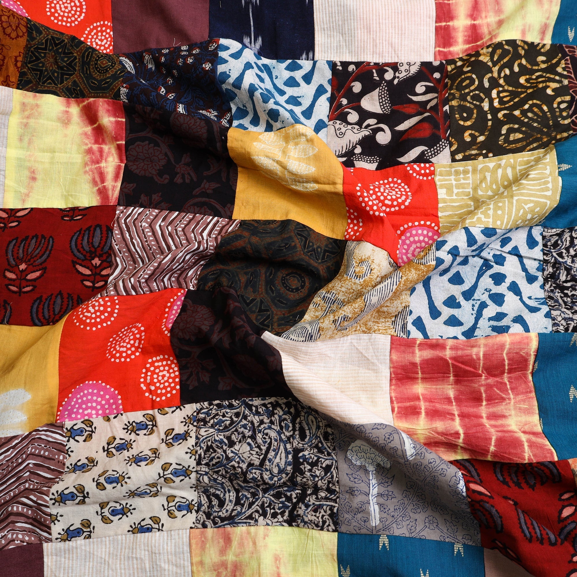 Buy Multicolor Handcrafted Patchwork Cotton Kurta Material