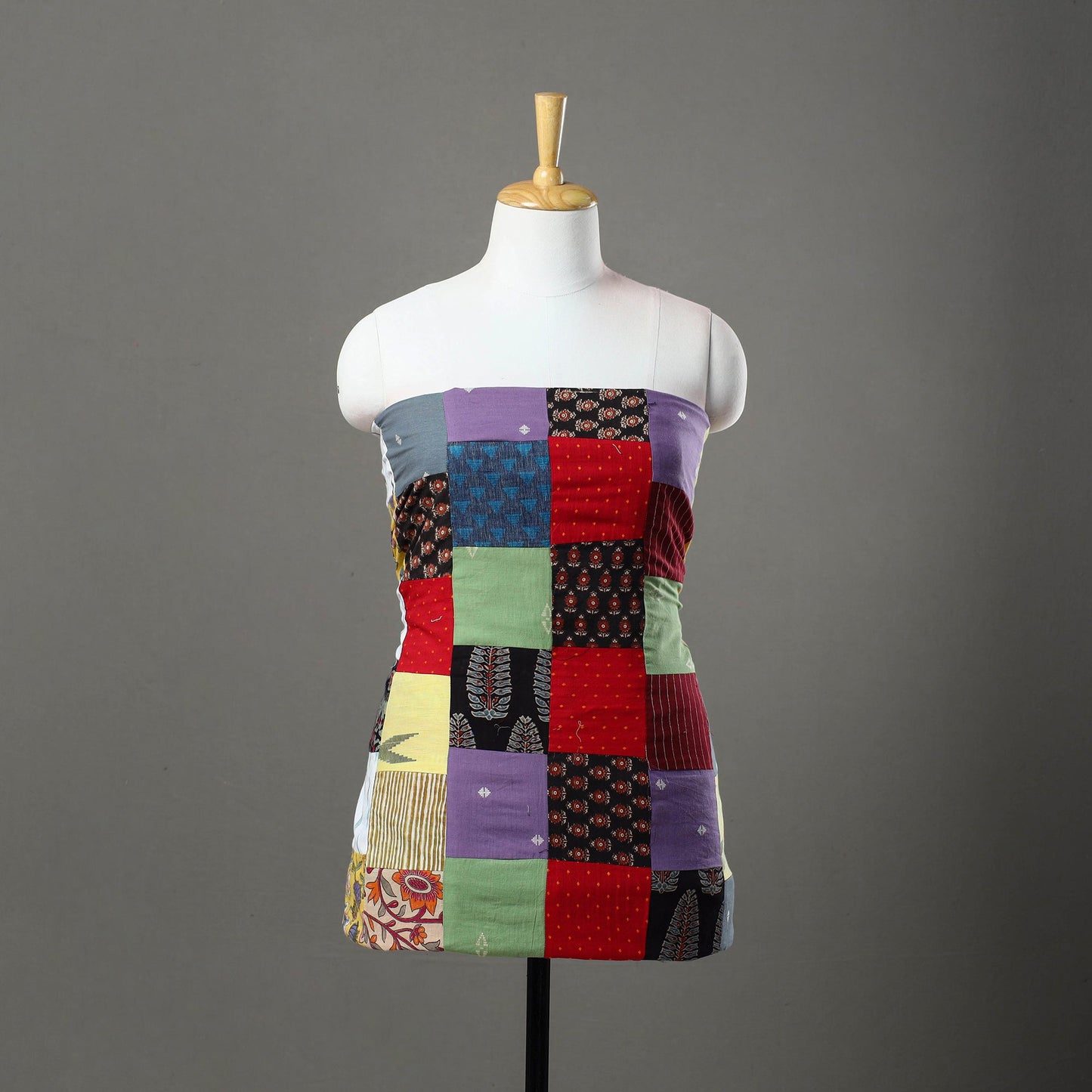 Multicolor - handcrafted patchwork cotton unstitched kurta