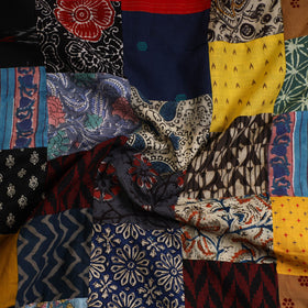 Multicolor - Handcrafted Patchwork Cotton Kurta Material (2.7m) 37