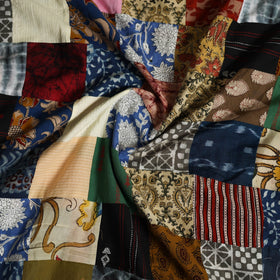 Multicolor - handcrafted patchwork cotton unstitched kurta