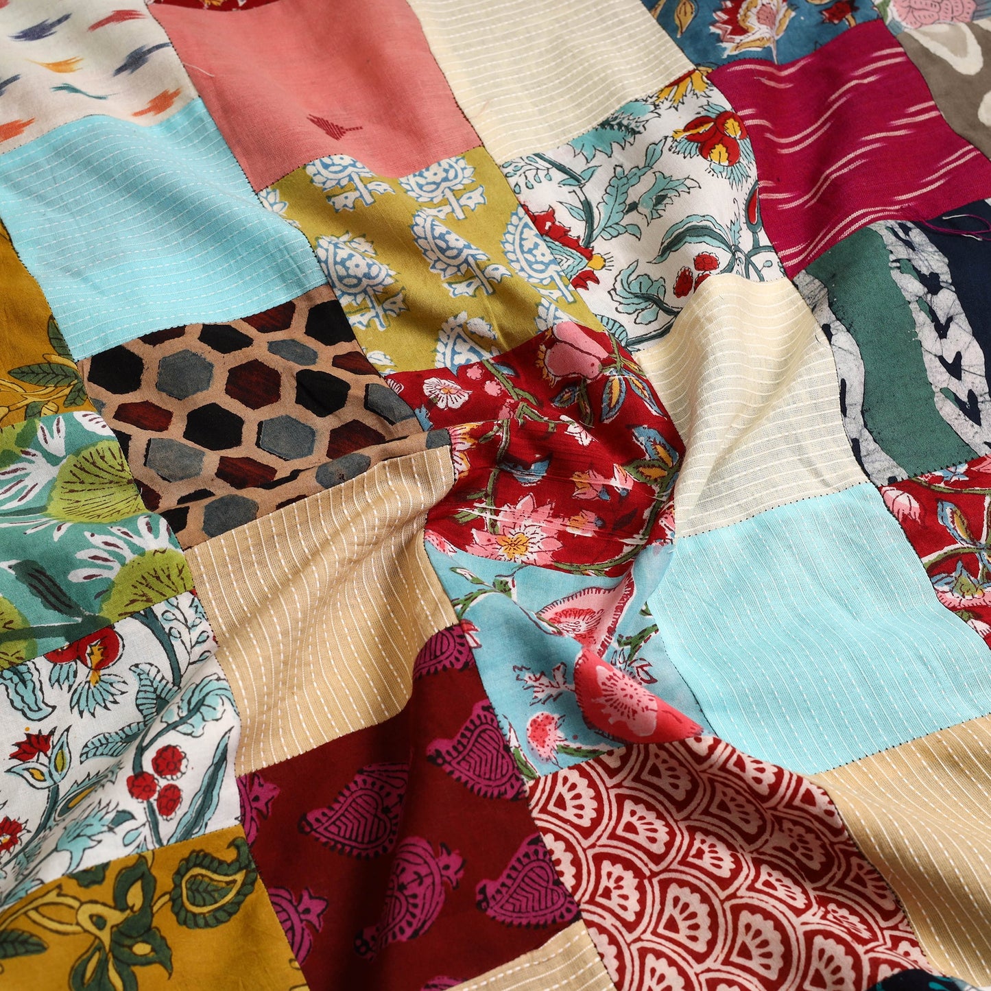 Buy Handcrafted Patchwork Cotton Kurta Material