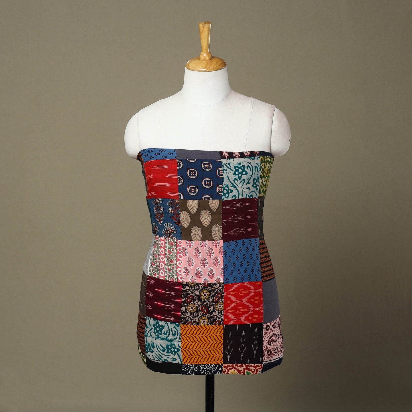 Multicolor - handcrafted patchwork cotton unstitched kurta