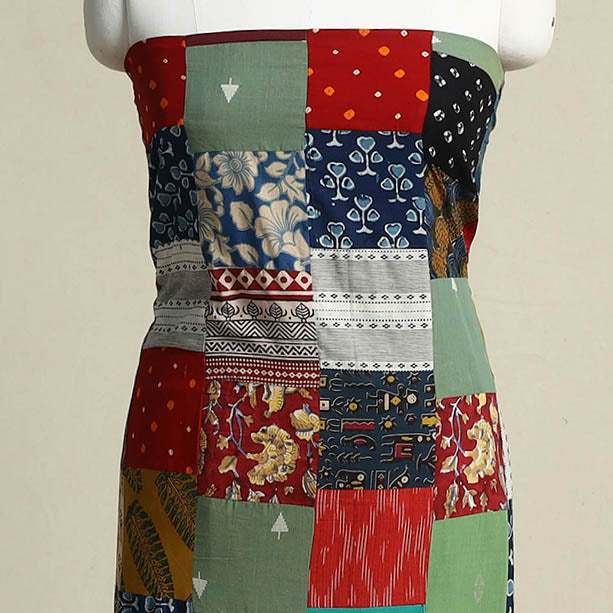Buy Handcrafted Patchwork Cotton Kurta Material