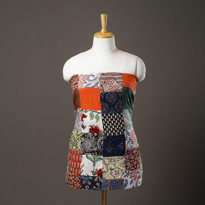 Multicolor - handcrafted patchwork cotton unstitched kurta