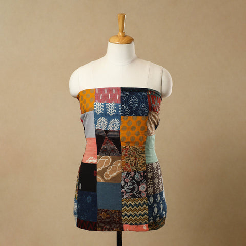 Multicolor - Handcrafted Patchwork Cotton Kurta Material (2.7m) 38