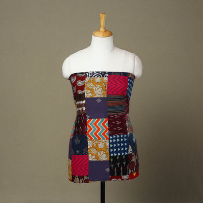 Multicolor Handcrafted Patchwork Cotton Kurta Material