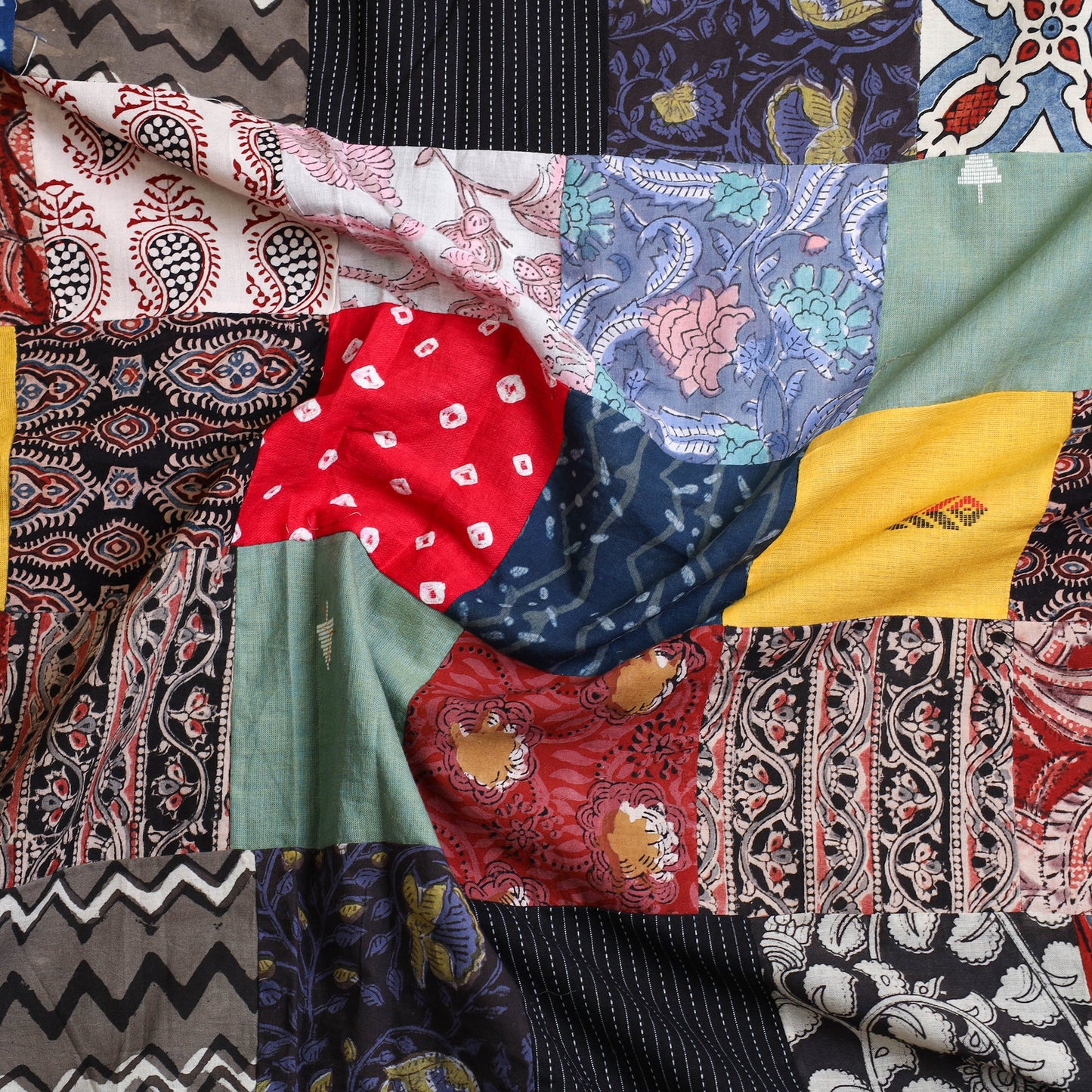 Buy Multicolor Handcrafted Patchwork Cotton Kurta Material