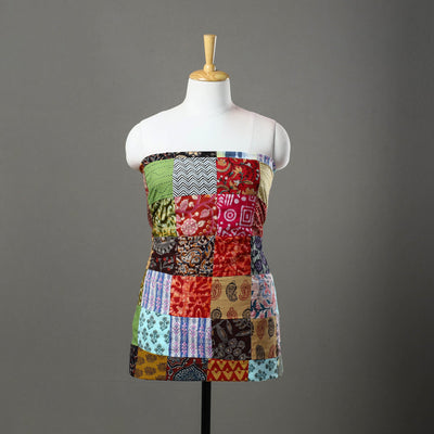 Multicolor - handcrafted patchwork cotton unstitched kurta