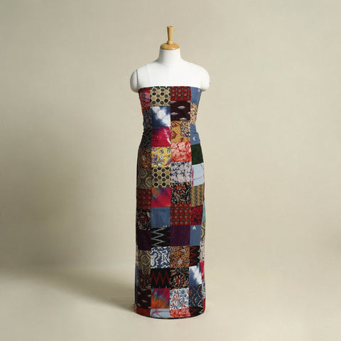 Multicolor Handcrafted Patchwork Cotton Kurta Material
