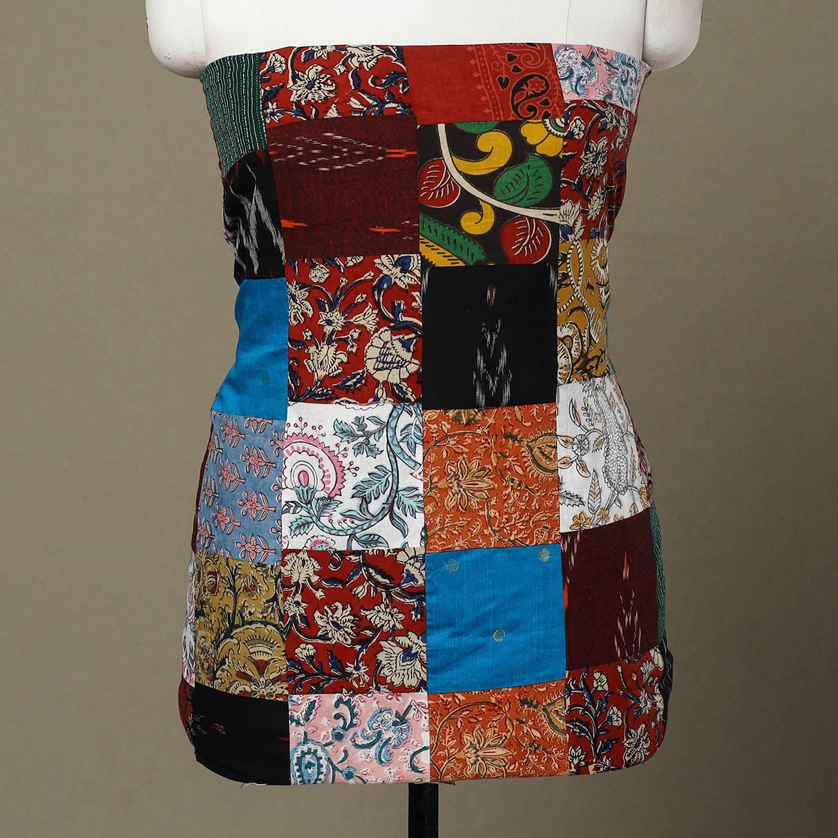 Multicolor - handcrafted patchwork cotton unstitched kurta