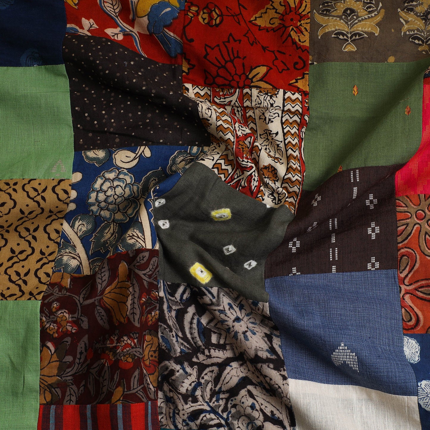 Buy Multicolor Handcrafted Patchwork Cotton Kurta Material