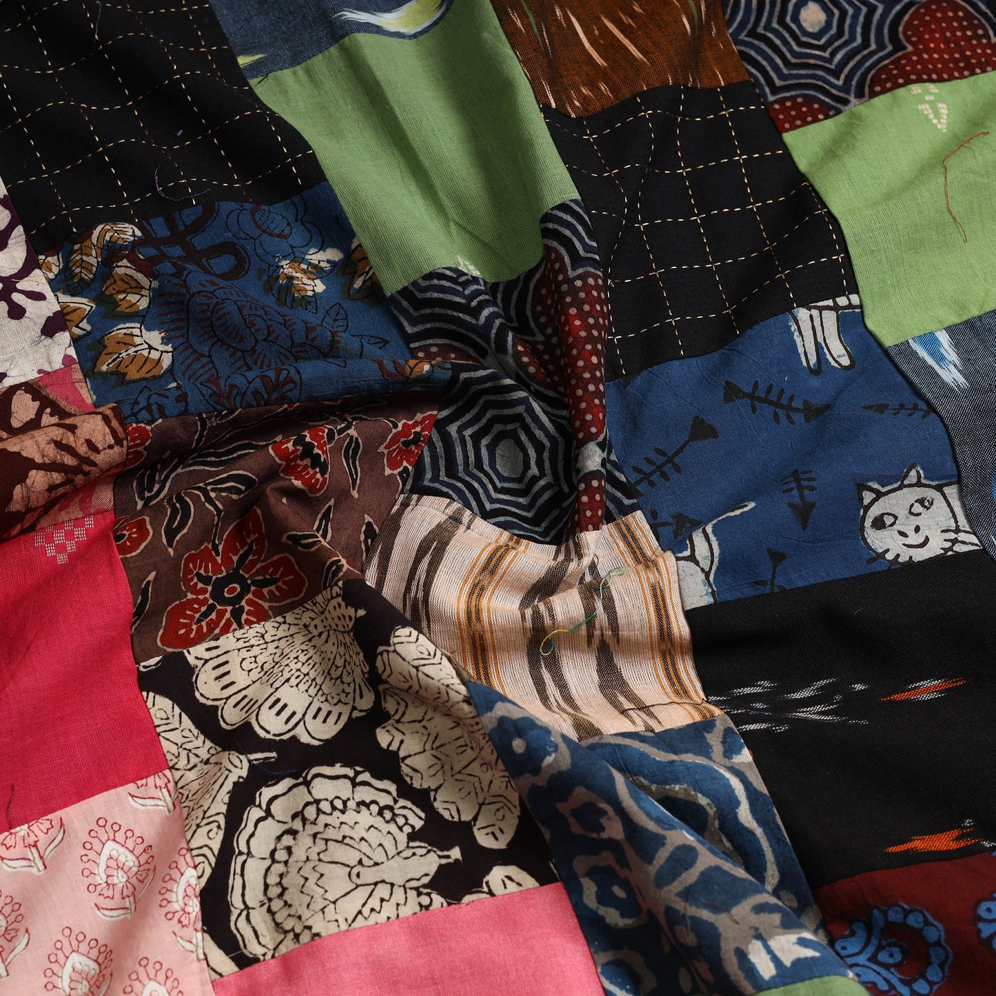 Buy Handcrafted Patchwork Cotton Kurta Material