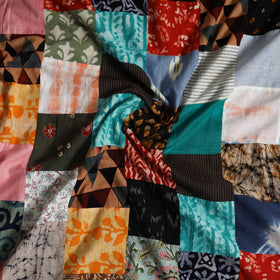 Multicolor - handcrafted patchwork cotton unstitched kurta